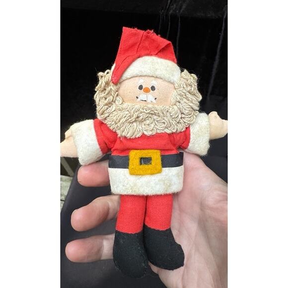 Vintage Mr. Santa Hallmark Cloth Fabric Stuffed 6" Christmas Ornament 6076 -C8 - Picture 8 of 8